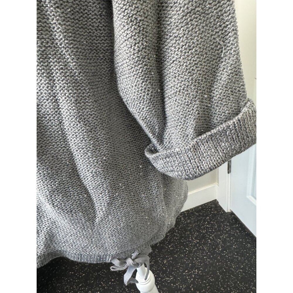 Womens DKNY Jeans Gray Sequin V-Neck Sweater Size XL NWT Comfortable Soft Light - Picture 8 of 12